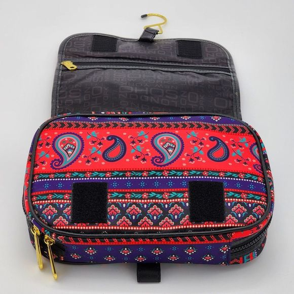 Soho Beauty Paisley Red Purple Hanging Makeup Bag - Picture 6 of 15